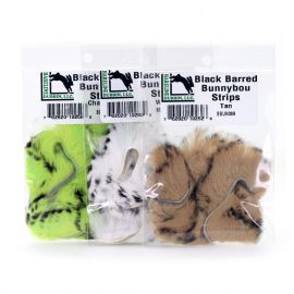 Hareline Black Barred Bunnybou Strips - Zonker Streifen
