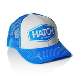 Hatch Marquee Trucker Hat Cap, white/royal blue, Pesca a mosca