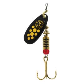 Mepps Black Fury Spinner, schwarz mit gelben Punkten