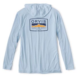 Orvis DriCast Logo Hoodie, blue fog