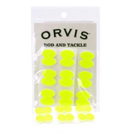 Orvis Stick-On Oval Indicators Bissanzeiger zum Aufkleben, fluo. gelb, Fliegenfischen
