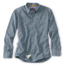 Orvis Tech Chambray Work Shirt 2022, blue chambray