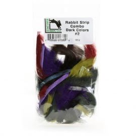 Hareline Rabbit Strips Combo, dark colors