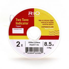 Rio Two Tone Indicator Tippet / Vorfachmaterial zum Nymphenfischen, pink/chartreuse