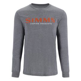 Simms Logo LS Shirt, athletic heather