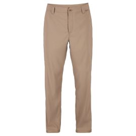 Vorderansicht der Simms Superlight Pant in Silt (ein heller, erdiger Schlammton) auf einem Mannequin; zeigt den fixierten Bund mit Gürtelschlaufen, die Einschubtaschen und die anatomisch vorgeformte Kniepartie