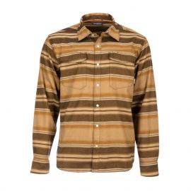 Simms Gallatin Flannel Shirt Hemd, dark bronze stripe