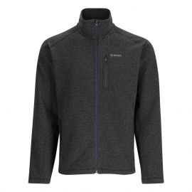 Simms Rivershed Full Zip Sweater Jacke, black heather