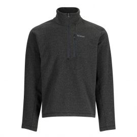 Simms Rivershed Half Zip Sweater, black heather