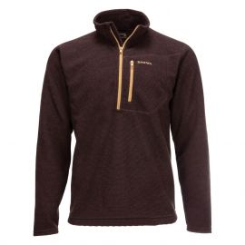 Simms Rivershed Quarter Zip Sweater, mahogany