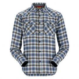 Simms Santee Flannel Hemd, admiral blue/navy camp plaid