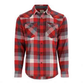 Simms Santee Flannel Hemd, auburn red/slate buffalo check