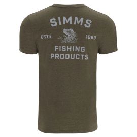 Simms Stacked Bass T-Shirt, military heather