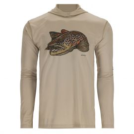 Simms Artist Series Tech Hoody, Stone / Brown Trout