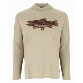 Simms Artist Series Tech Hoody, Stone / Trout Fly