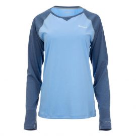 Simms Womens Solarflex Crewneck Shirt, cornflower heather