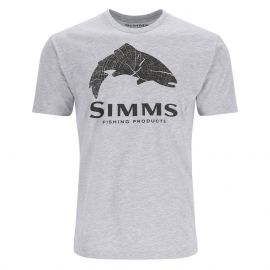 Simms Wood Trout Fill T-Shirt, grey heather