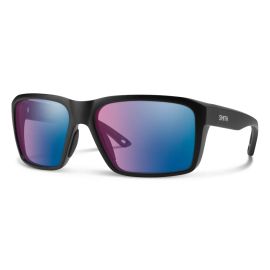 Smith Optics Backcast Polbrille Matte Black mit ChromaPop Glass PolarChromic Rose Blue Mirror Gläsern in 3D-Frontansicht