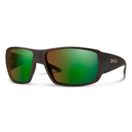 Smith Optics Guide's Choice XL Polbrille in Matte Tortoise mit ChromaPop Glass Polarchromic Brown Green Mirror Gläsern in schräger Frontansicht