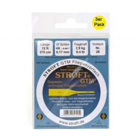Stroft GTM Fliegenvorfach gezogen, 3er Pack, 12 ft. (3,75 m)