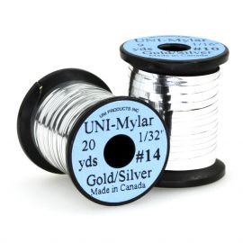 UNI Mylar Flat Tinsel, gold / silver