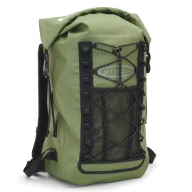 Wasserdichter Vision Aqua Day Pack Rucksack in Olive mit Roll-Top-Verschluss und elastischem Kordelzug.
