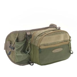 Vision Love Handles² Waist Pack in Nutria mit Reißverschlussfach, D-Ringen und elastischen Schlaufen für Angelzubehör.