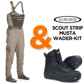 Vision Scout 2.0 Strip Watset Bundle (Wathose + Watschuh mit Musta Michelin Sohle), Fliegenfischen