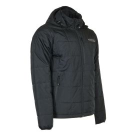 Vision Subzero 80g Jacket in Black mit technischer Kapuze, vertikaler Brusttasche und gestepptem Design für Angler.