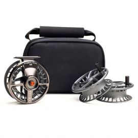Mulinelli Lamson Remix S-Series Fly Reel 3-pack, smoke con 2 bobine di ricambio