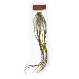 Whiting 100's Dry Fly Saddle, Grizzly Dyed Golden Straw