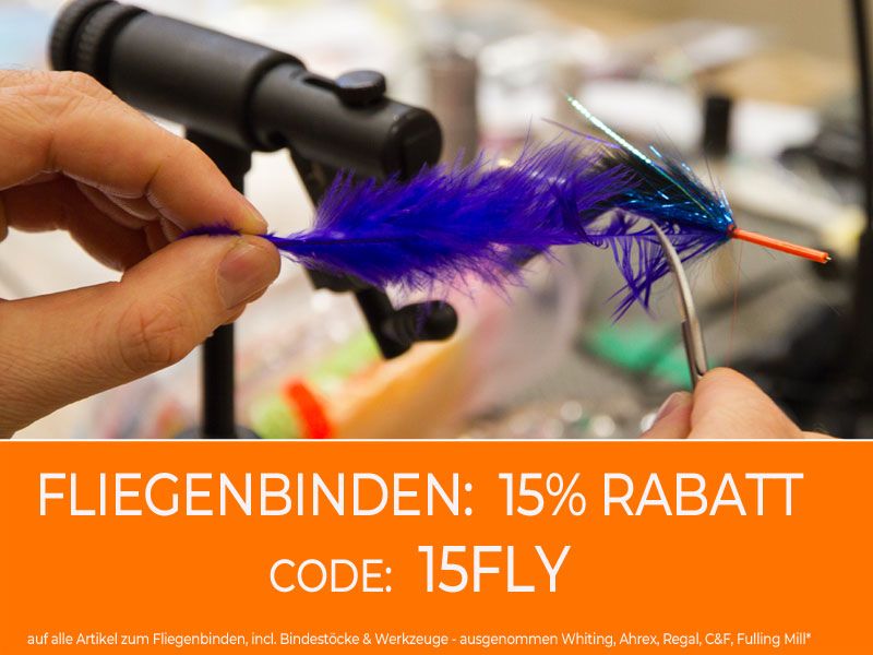 15% Rabatt auf das gesamte Fliegenbinde-Sortiment